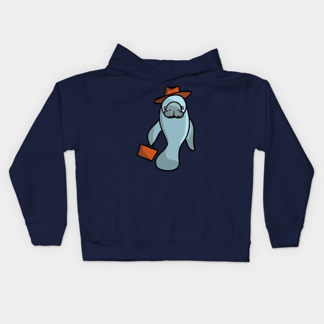 Business Manatee Kids Hoodie by Sparkleweather